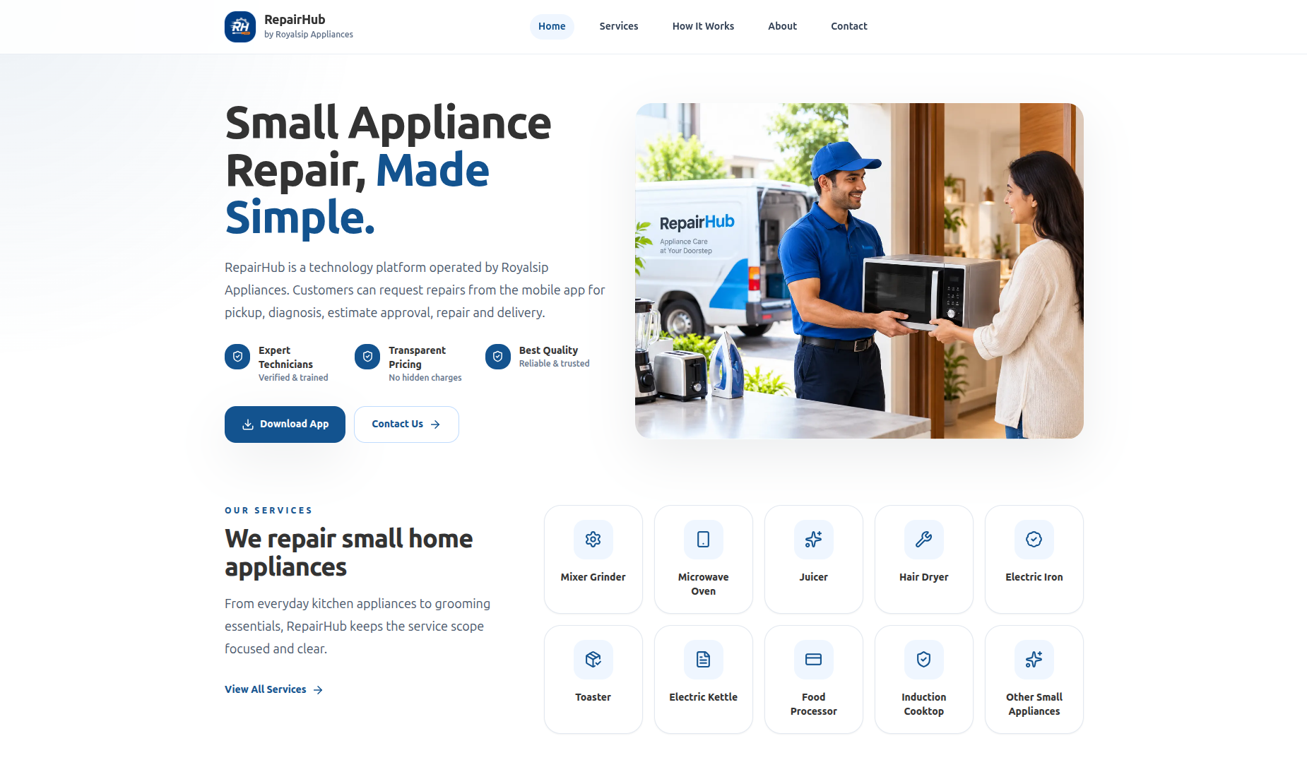 RepairHub website preview